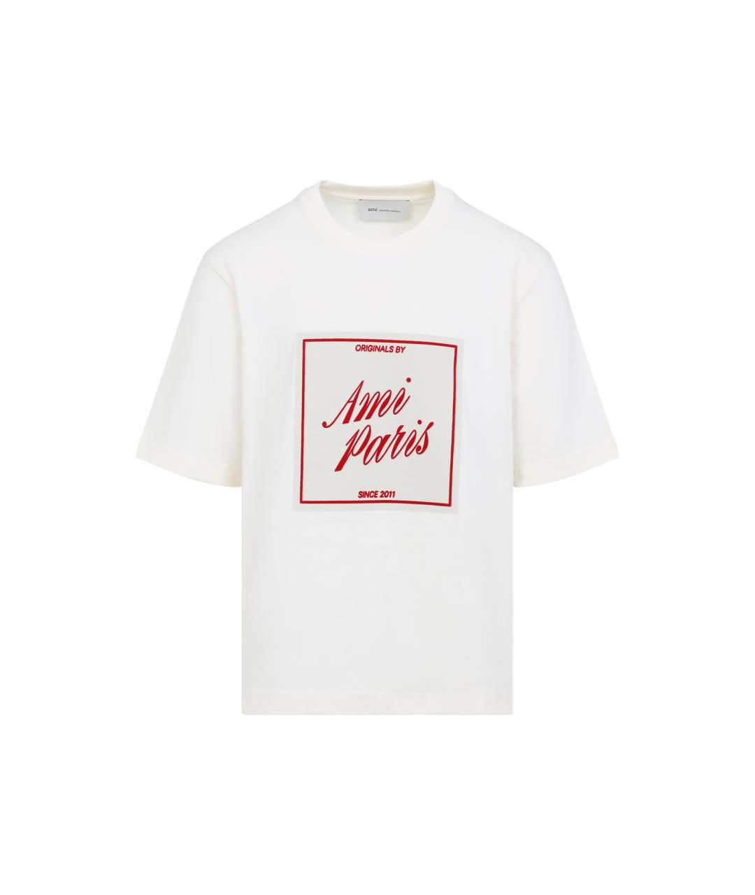Ami Paris Белая хлопковая футболка, фото 1