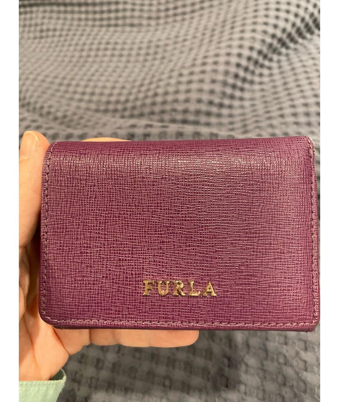 FURLA Фиолетовый кожаный кошелек, фото 7