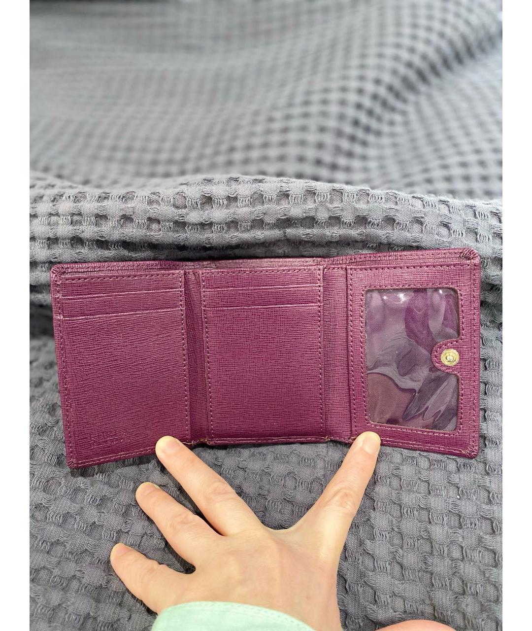 FURLA Фиолетовый кожаный кошелек, фото 3