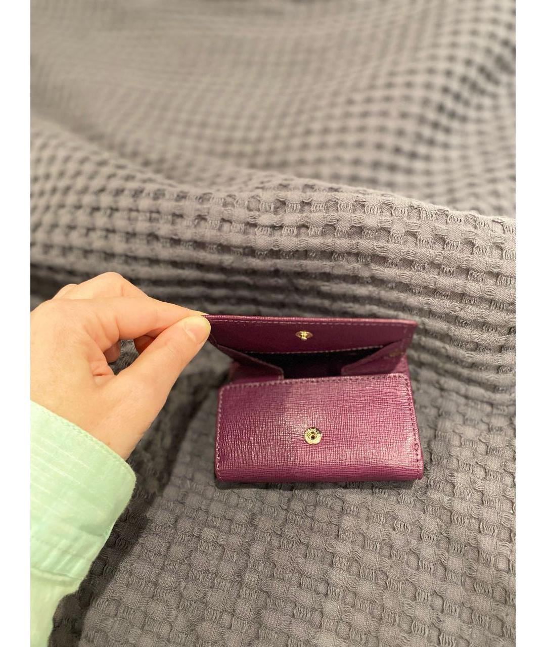 FURLA Фиолетовый кожаный кошелек, фото 5