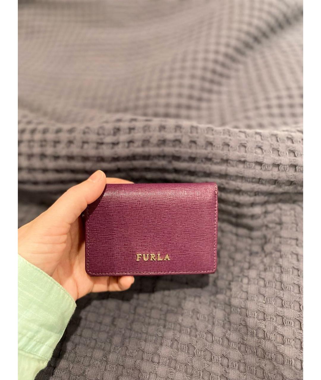 FURLA Фиолетовый кожаный кошелек, фото 2