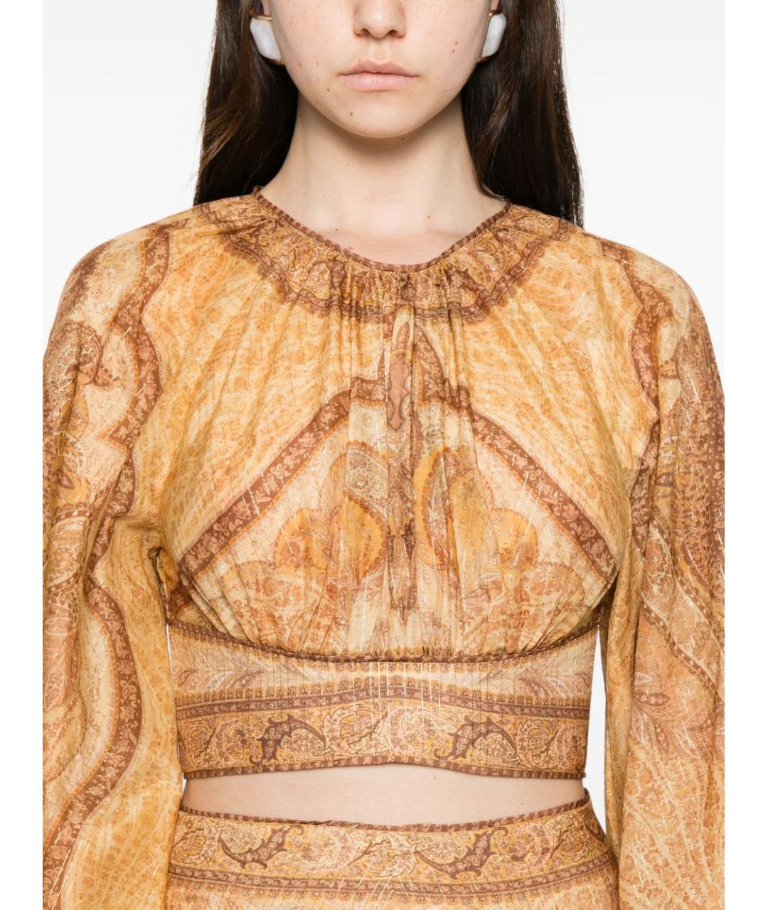 ZIMMERMANN Оранжевая хлопковая блузы, фото 5