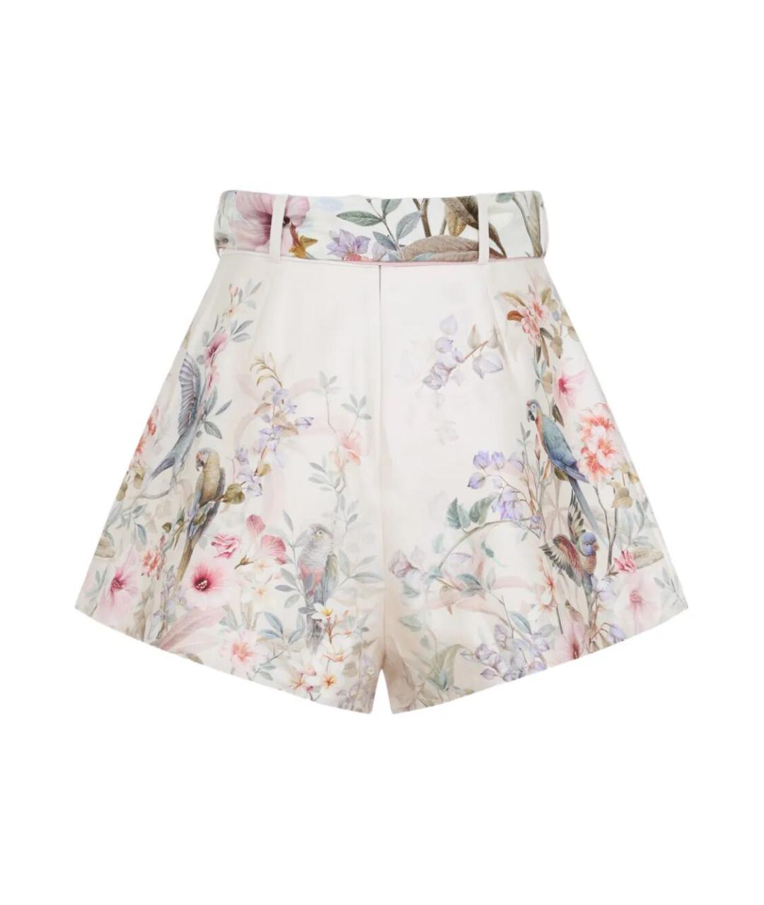 ZIMMERMANN Бежевые шелковые шорты, фото 3