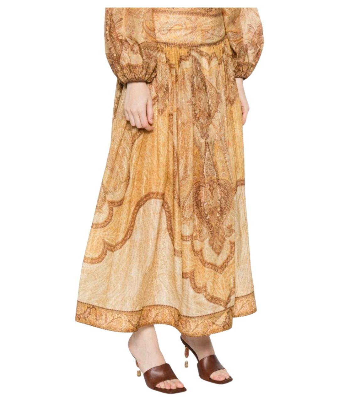 ZIMMERMANN Мульти шелковая юбка миди, фото 2