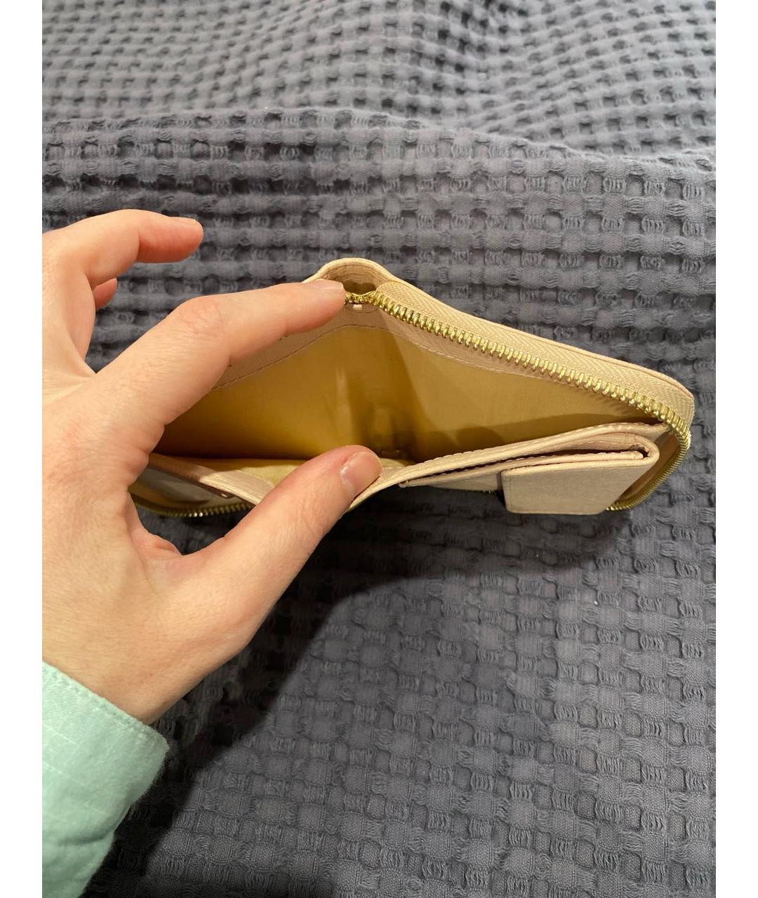 FURLA Бежевый кожаный кошелек, фото 3