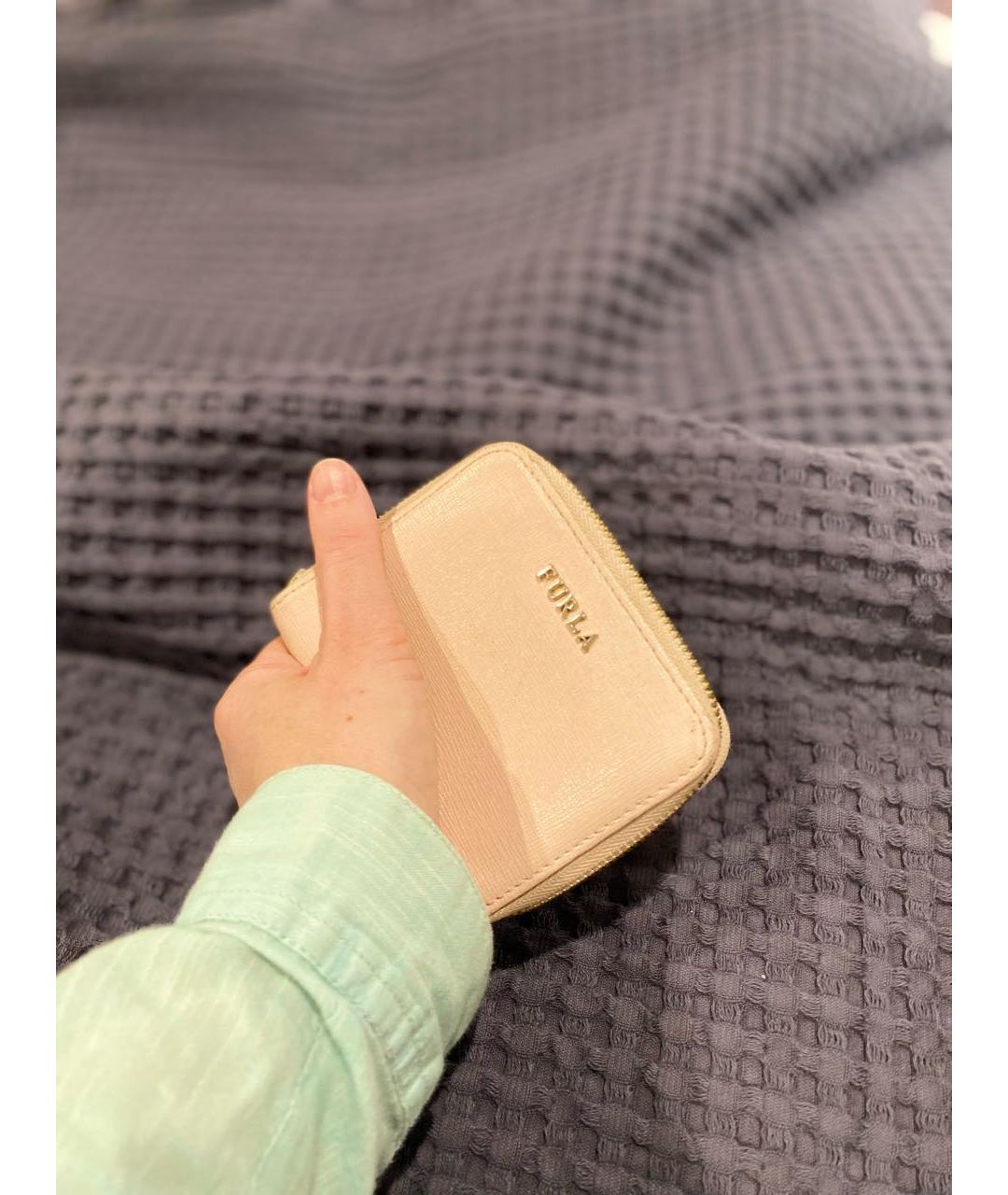 FURLA Бежевый кожаный кошелек, фото 4