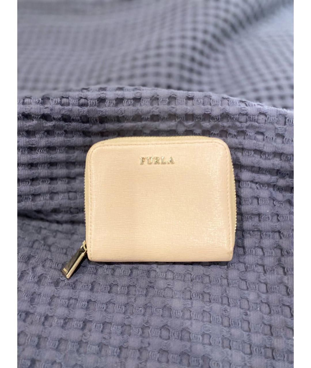 FURLA Бежевый кожаный кошелек, фото 5