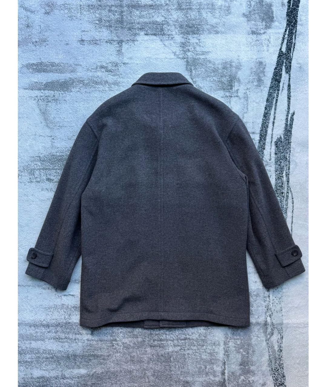 SAINT LAURENT Антрацитовое шерстяное пальто, фото 8