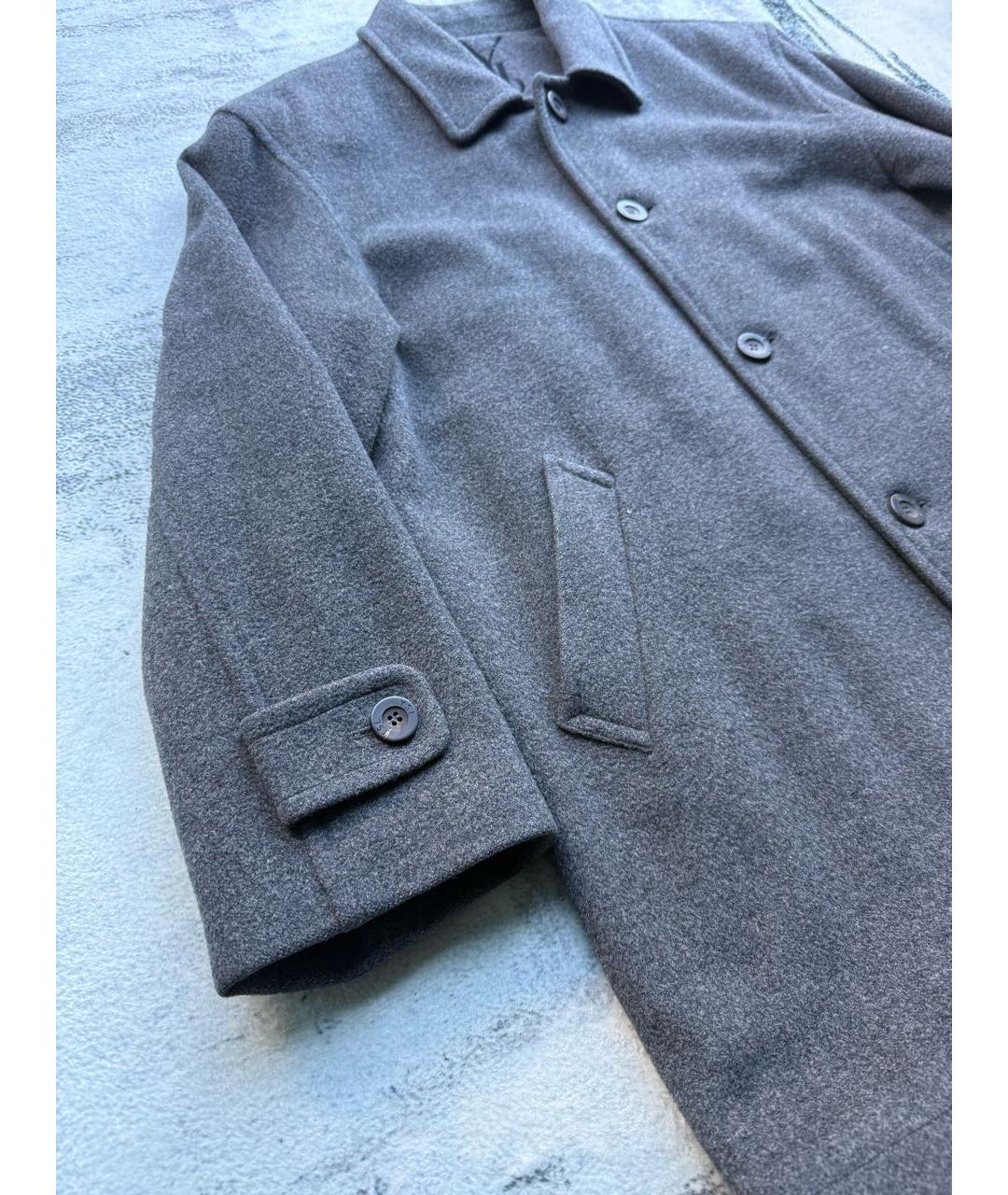 SAINT LAURENT Антрацитовое шерстяное пальто, фото 3