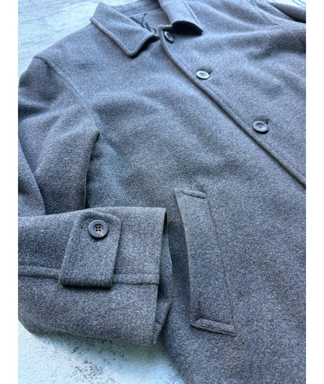 SAINT LAURENT Антрацитовое шерстяное пальто, фото 5