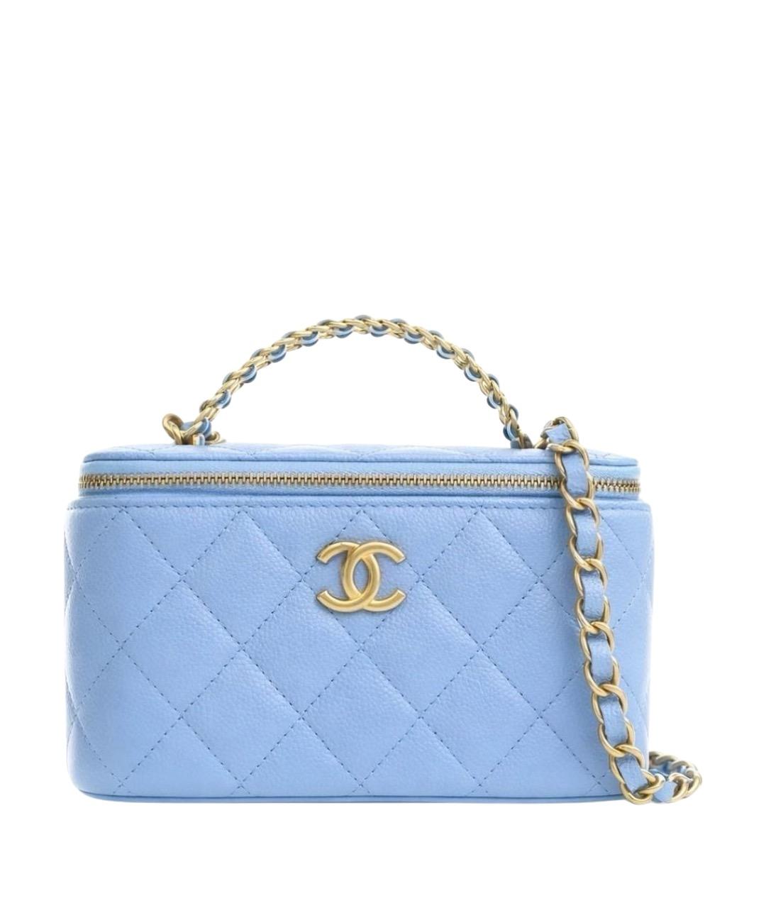 CHANEL Голубая кожаная сумка через плечо, фото 1