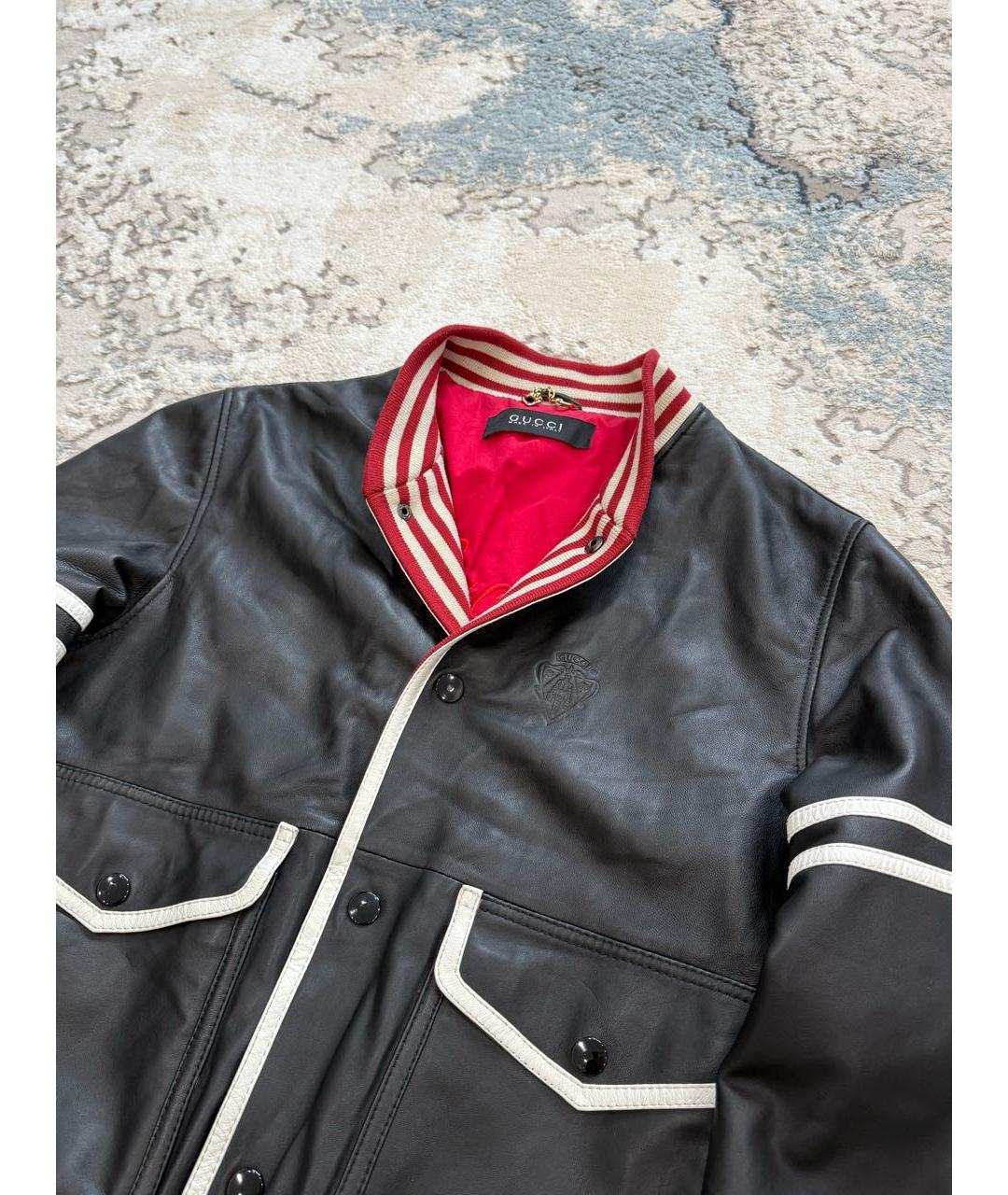 GUCCI Черная кожаная куртка, фото 5