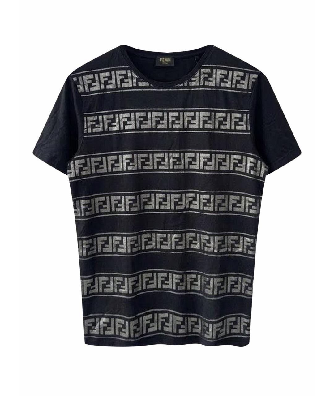 FENDI Черная хлопковая футболка, фото 1