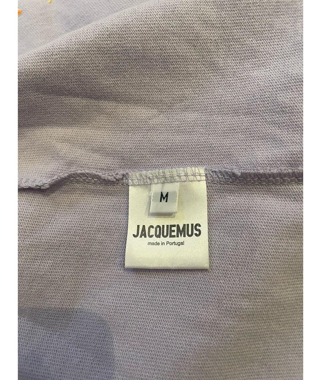 JACQUEMUS Фиолетовая хлопковая футболка, фото 4