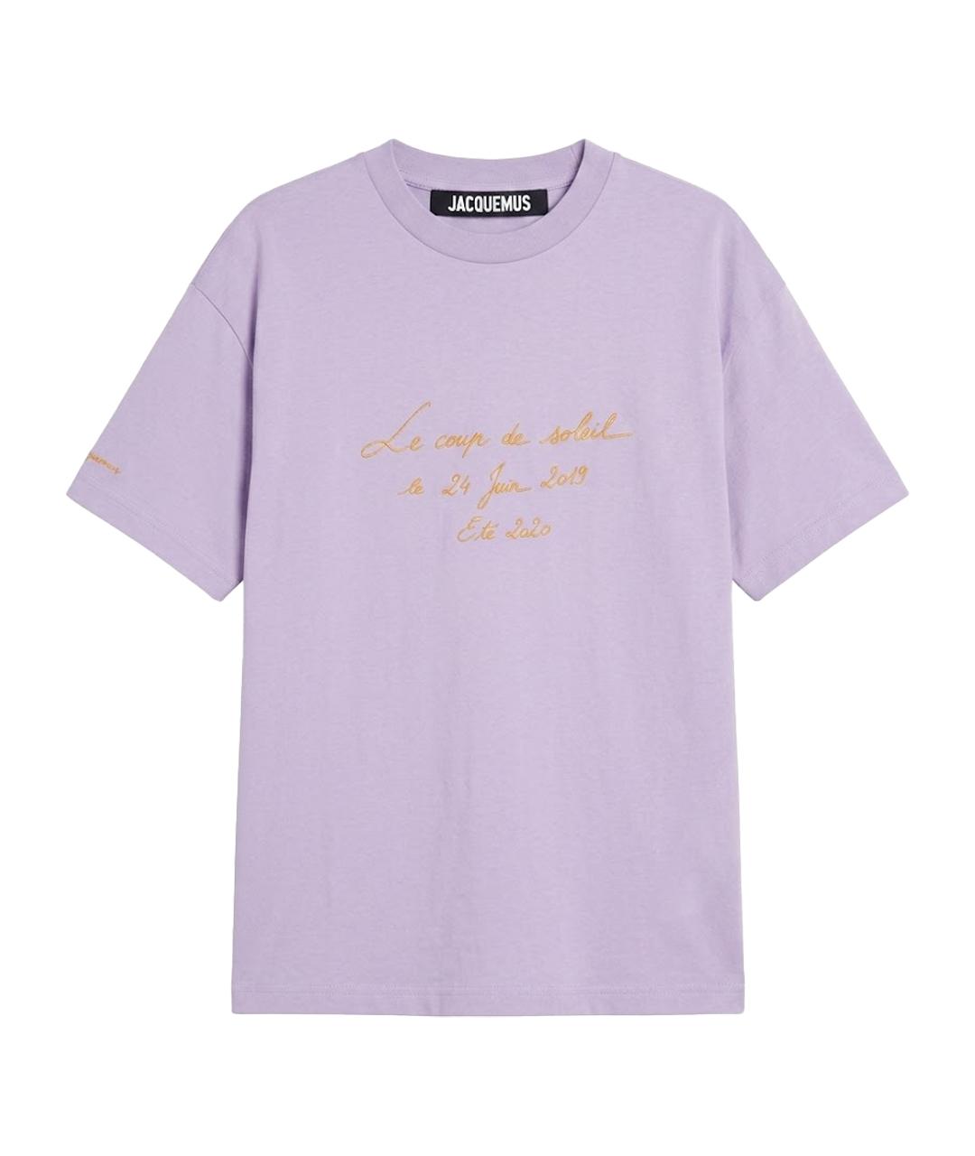 JACQUEMUS Фиолетовая хлопковая футболка, фото 1