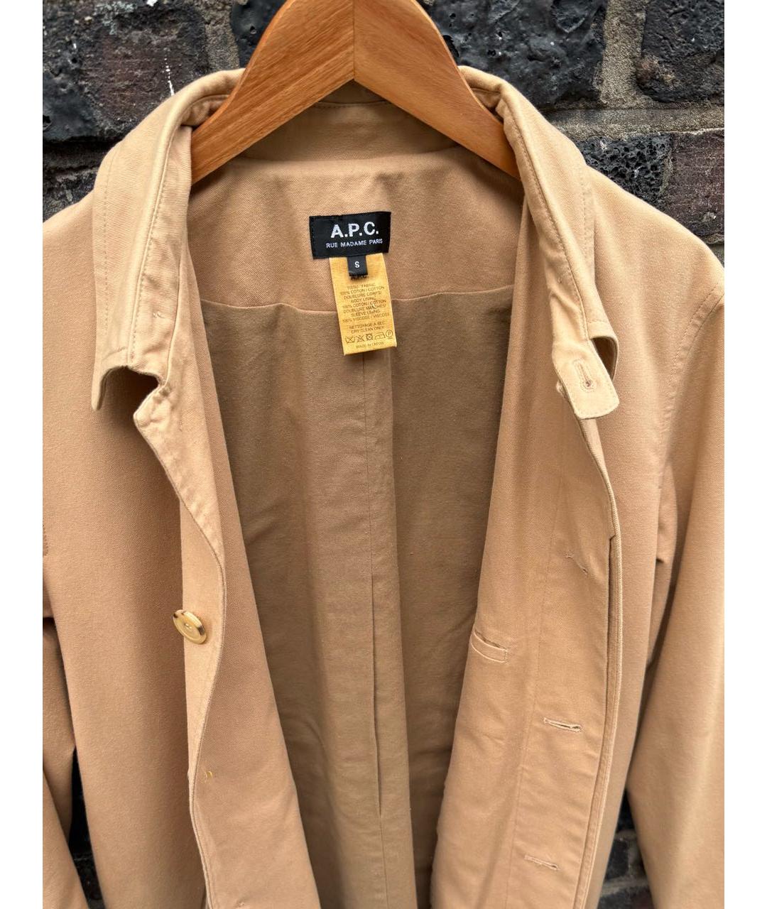 A.P.C. Бежевое хлопковое пальто, фото 6