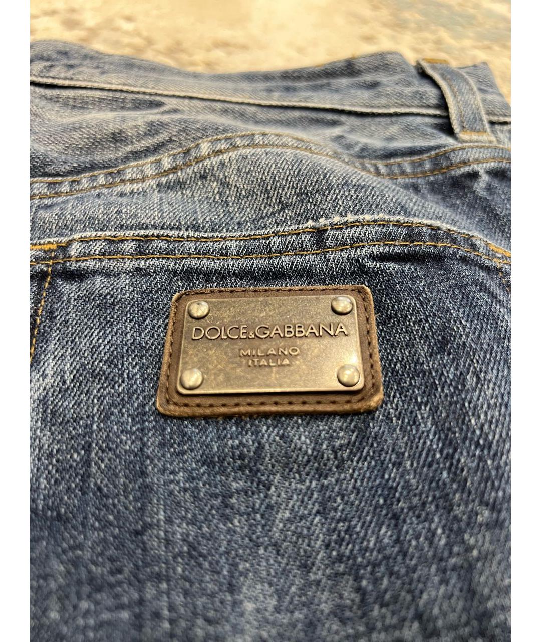 DOLCE&GABBANA Синие хлопковые джинсы скинни, фото 4