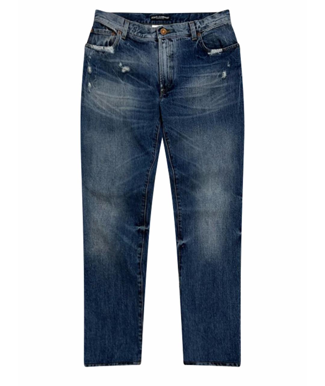 DOLCE&GABBANA Синие хлопковые джинсы скинни, фото 1