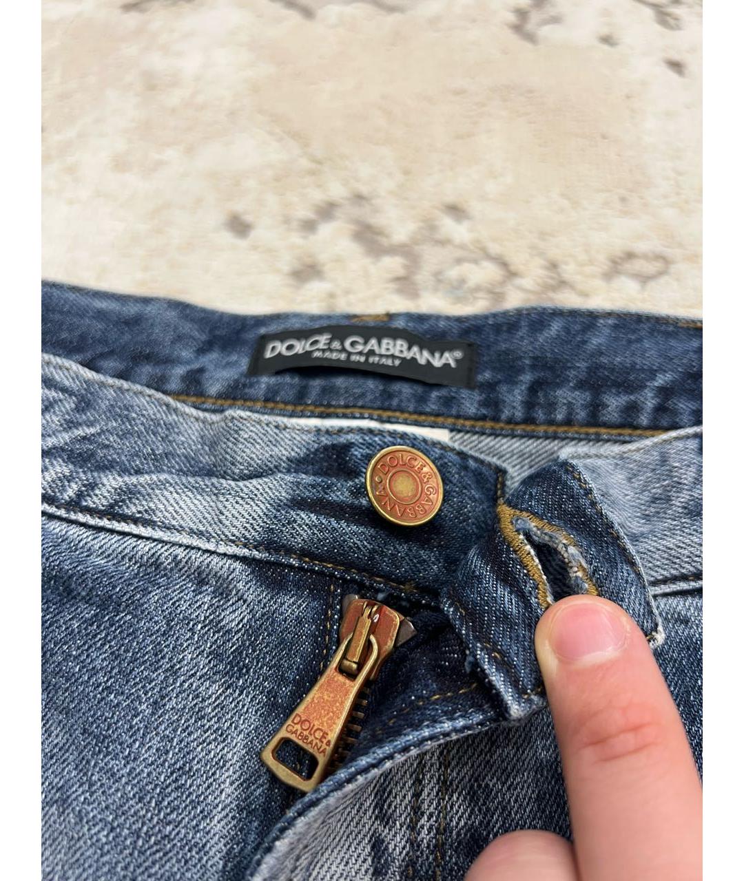 DOLCE&GABBANA Синие хлопковые джинсы скинни, фото 6