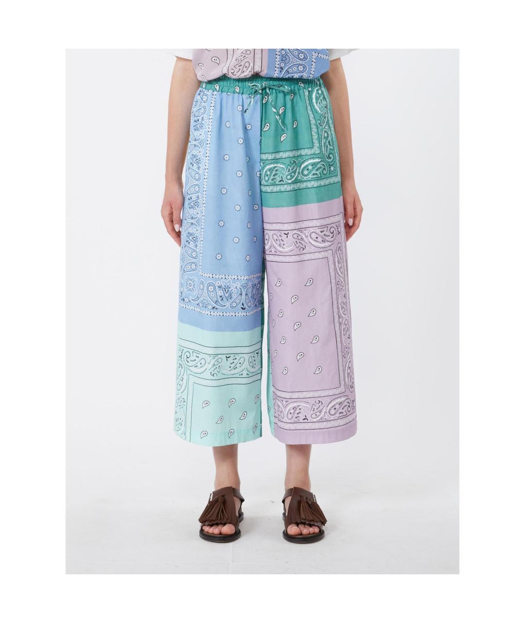 WEEKEND MAX MARA Мульти хлопковые прямые брюки, фото 5