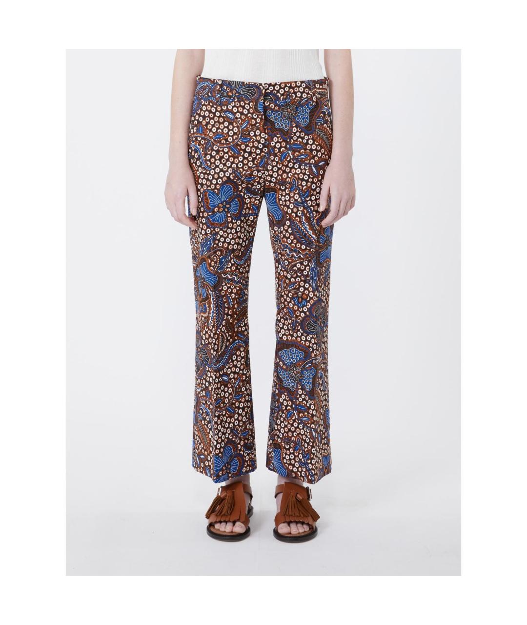 WEEKEND MAX MARA Мульти хлопковые прямые брюки, фото 5