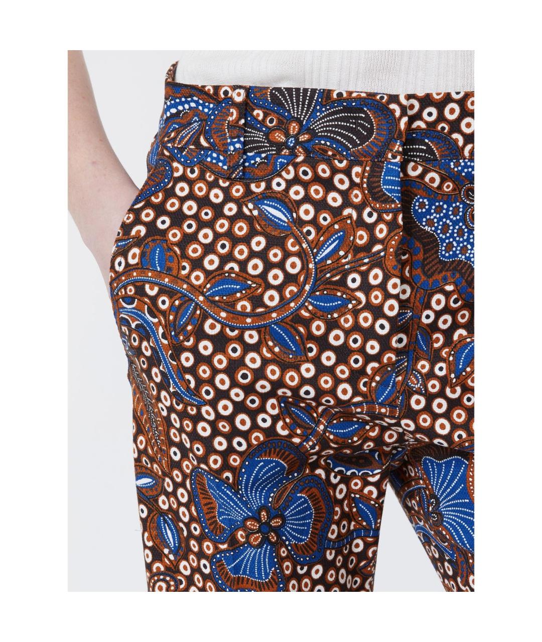 WEEKEND MAX MARA Мульти хлопковые прямые брюки, фото 3