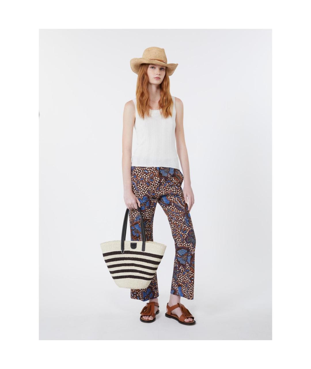 WEEKEND MAX MARA Мульти хлопковые прямые брюки, фото 4