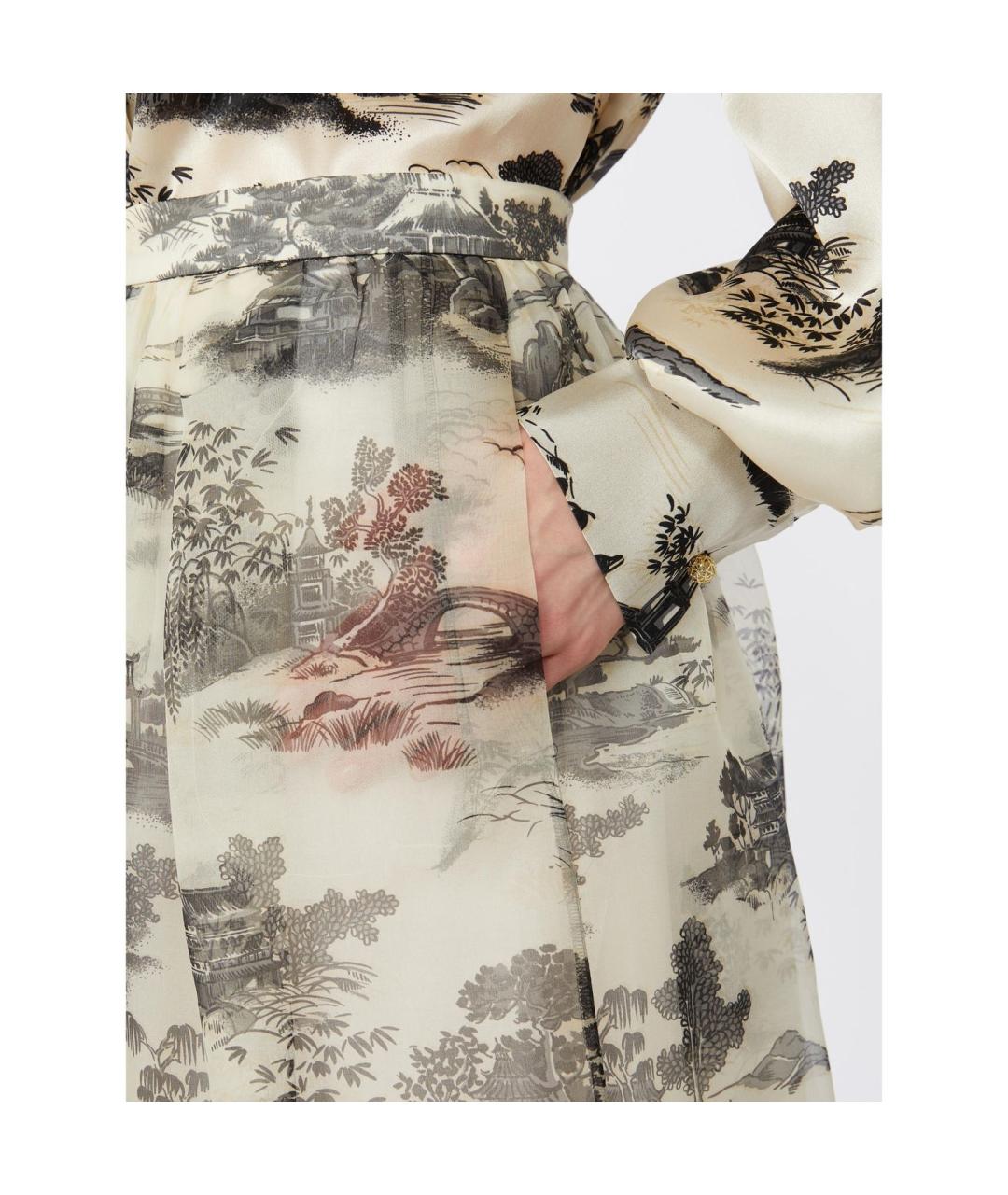 MAX MARA STUDIO Мульти шелковая юбка макси, фото 3