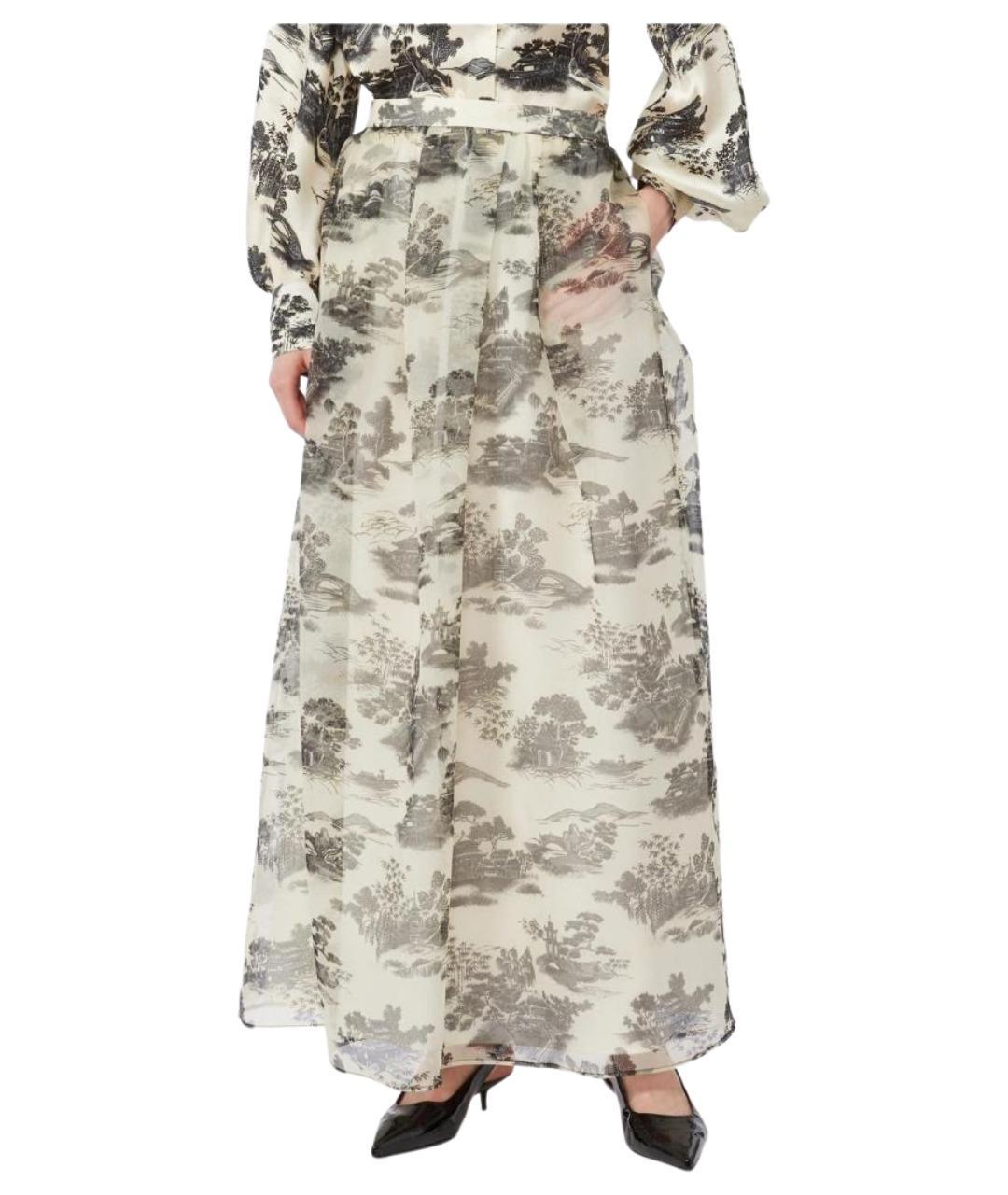 MAX MARA STUDIO Мульти шелковая юбка макси, фото 1