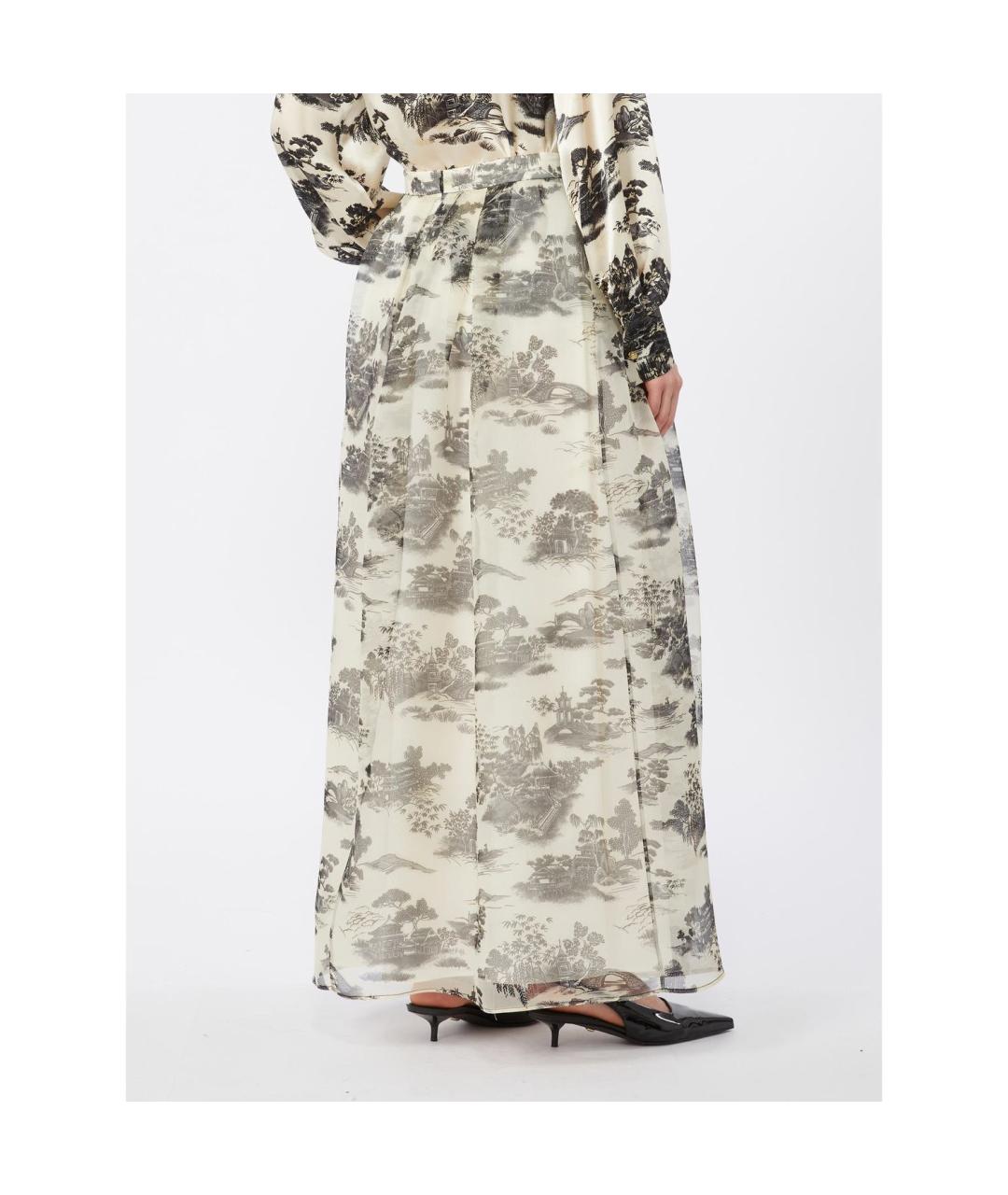 MAX MARA STUDIO Мульти шелковая юбка макси, фото 2