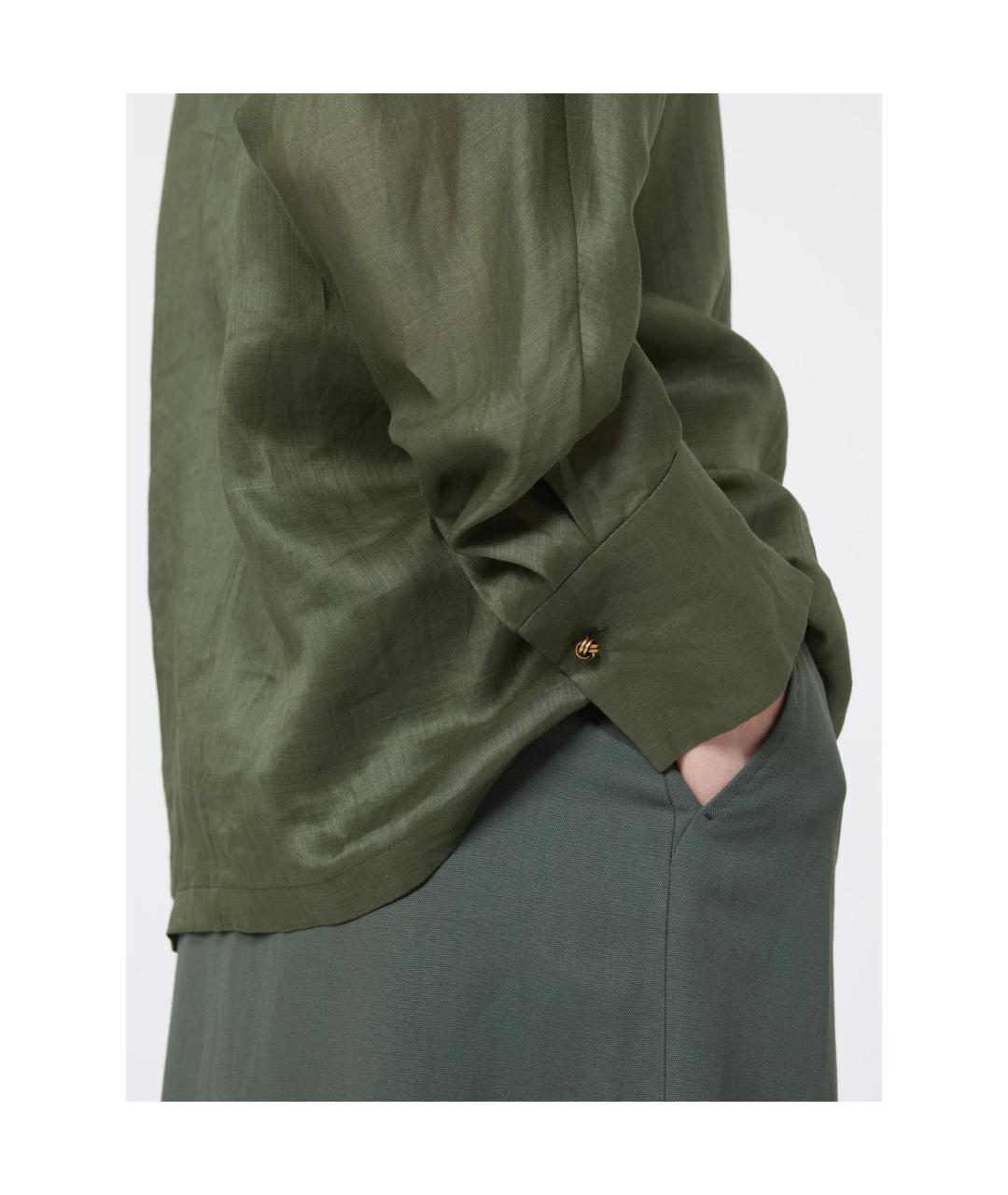 MAX MARA STUDIO Хаки рубашка, фото 4