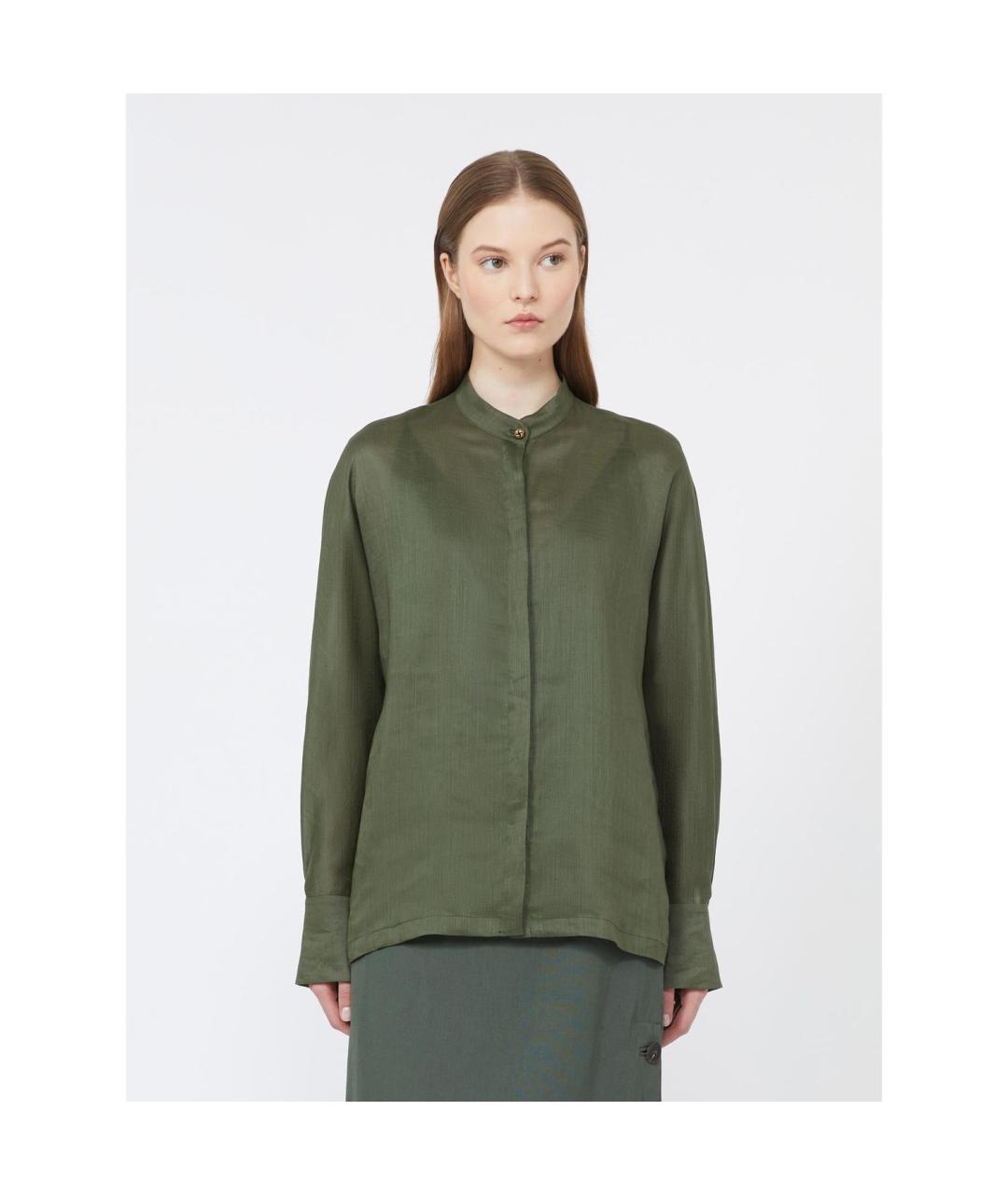 MAX MARA STUDIO Хаки рубашка, фото 6