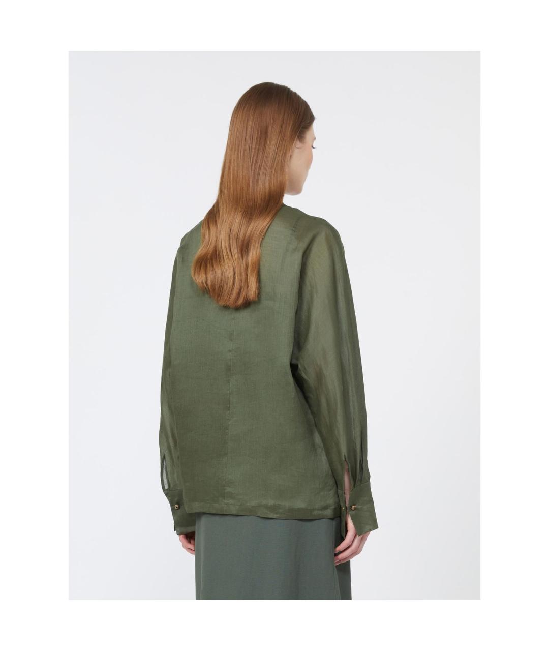 MAX MARA STUDIO Хаки рубашка, фото 2