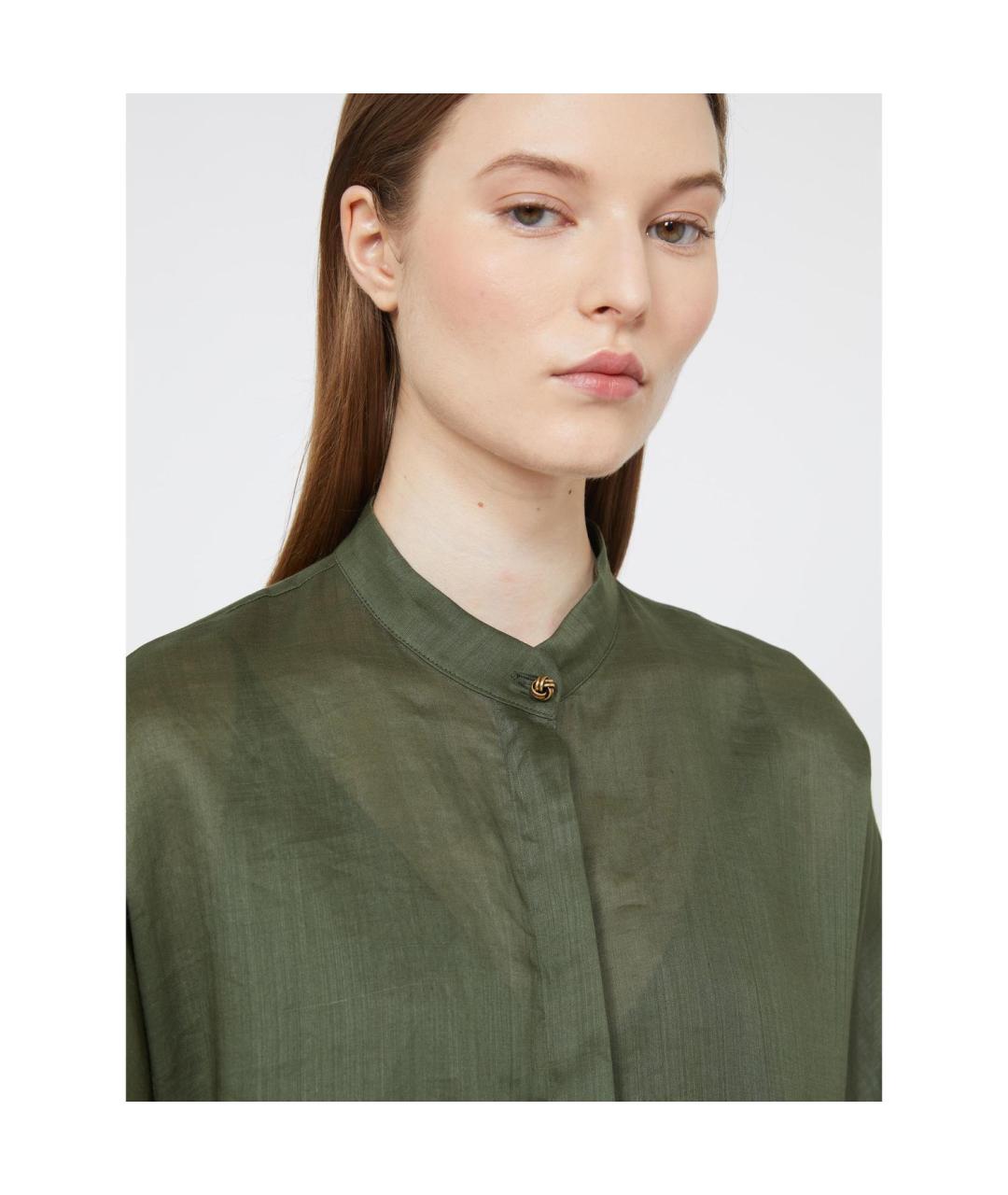 MAX MARA STUDIO Хаки рубашка, фото 3