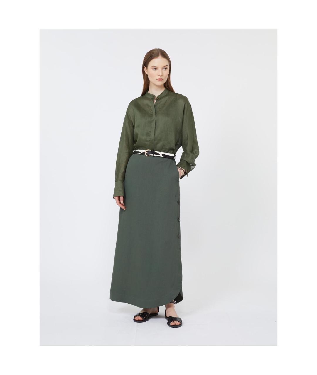 MAX MARA STUDIO Хаки рубашка, фото 5