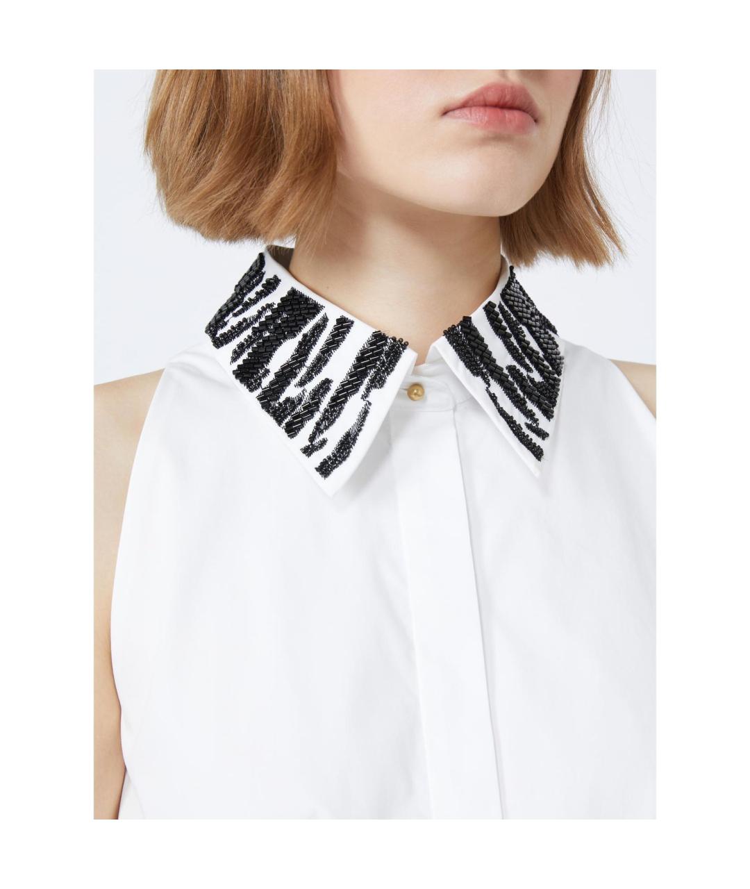 MAX MARA STUDIO Белое хлопковое повседневное платье, фото 3