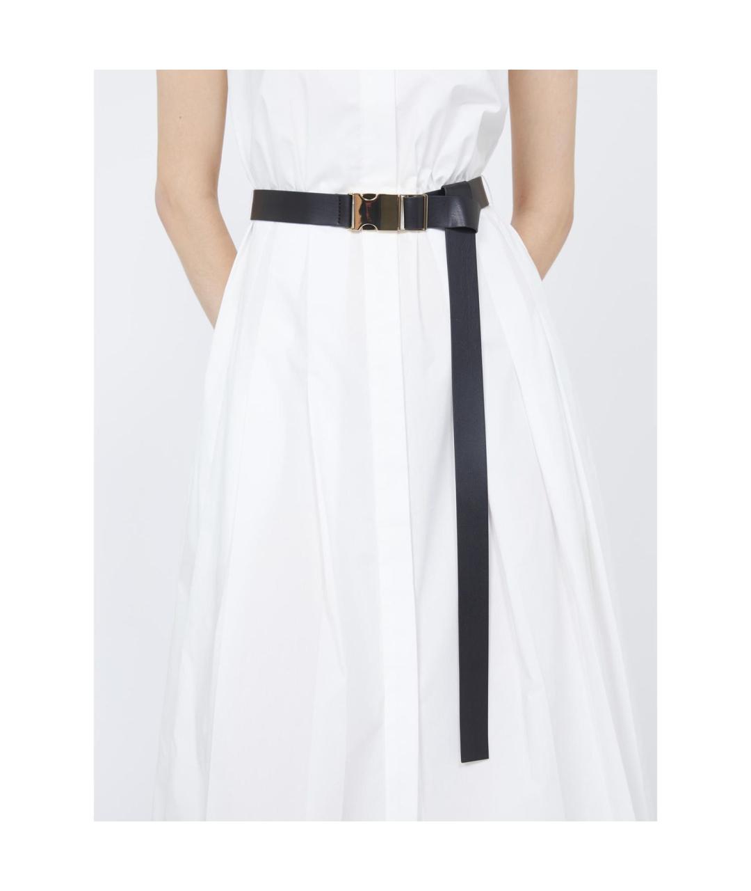 MAX MARA STUDIO Белое хлопковое повседневное платье, фото 4