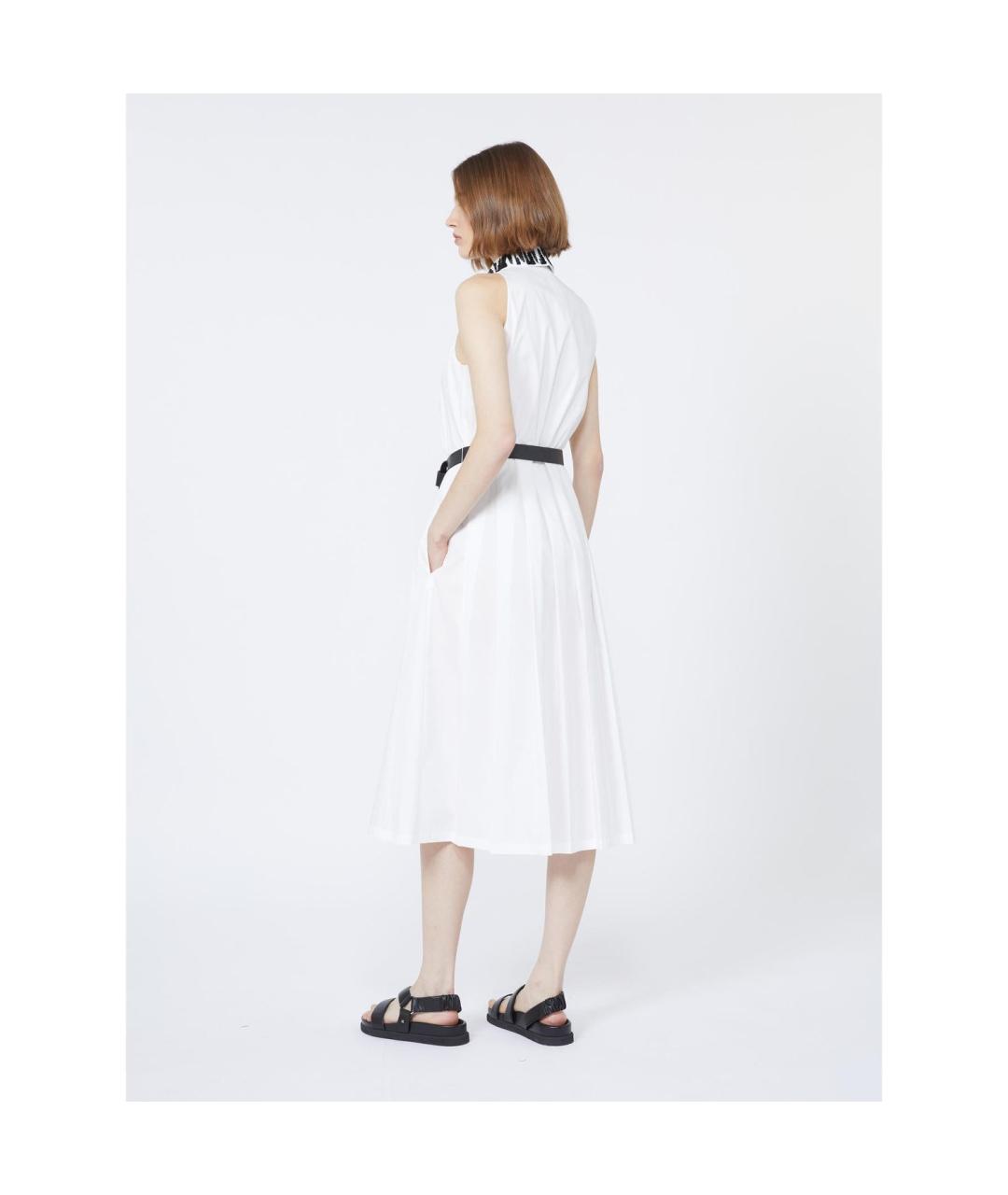 MAX MARA STUDIO Белое хлопковое повседневное платье, фото 2