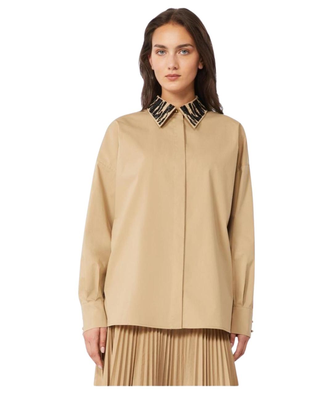 MAX MARA STUDIO Бежевая хлопковая рубашка, фото 1