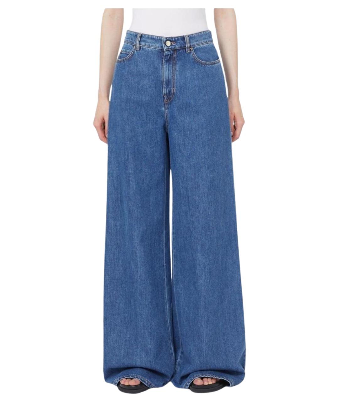 MAX MARA STUDIO Синие хлопковые джинсы клеш, фото 1