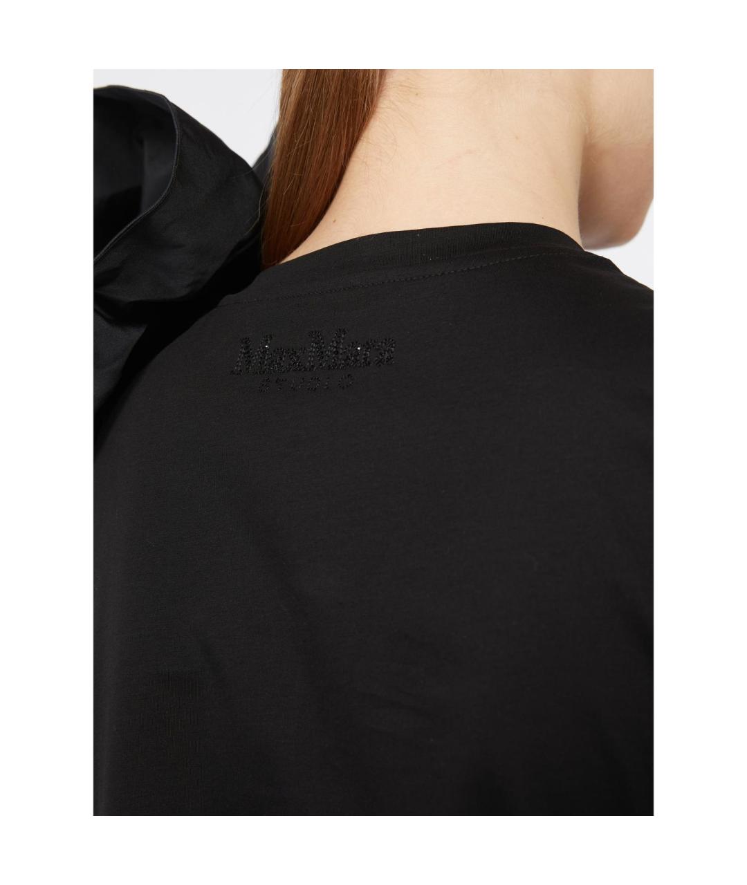 MAX MARA STUDIO Черная хлопковая майка, фото 4