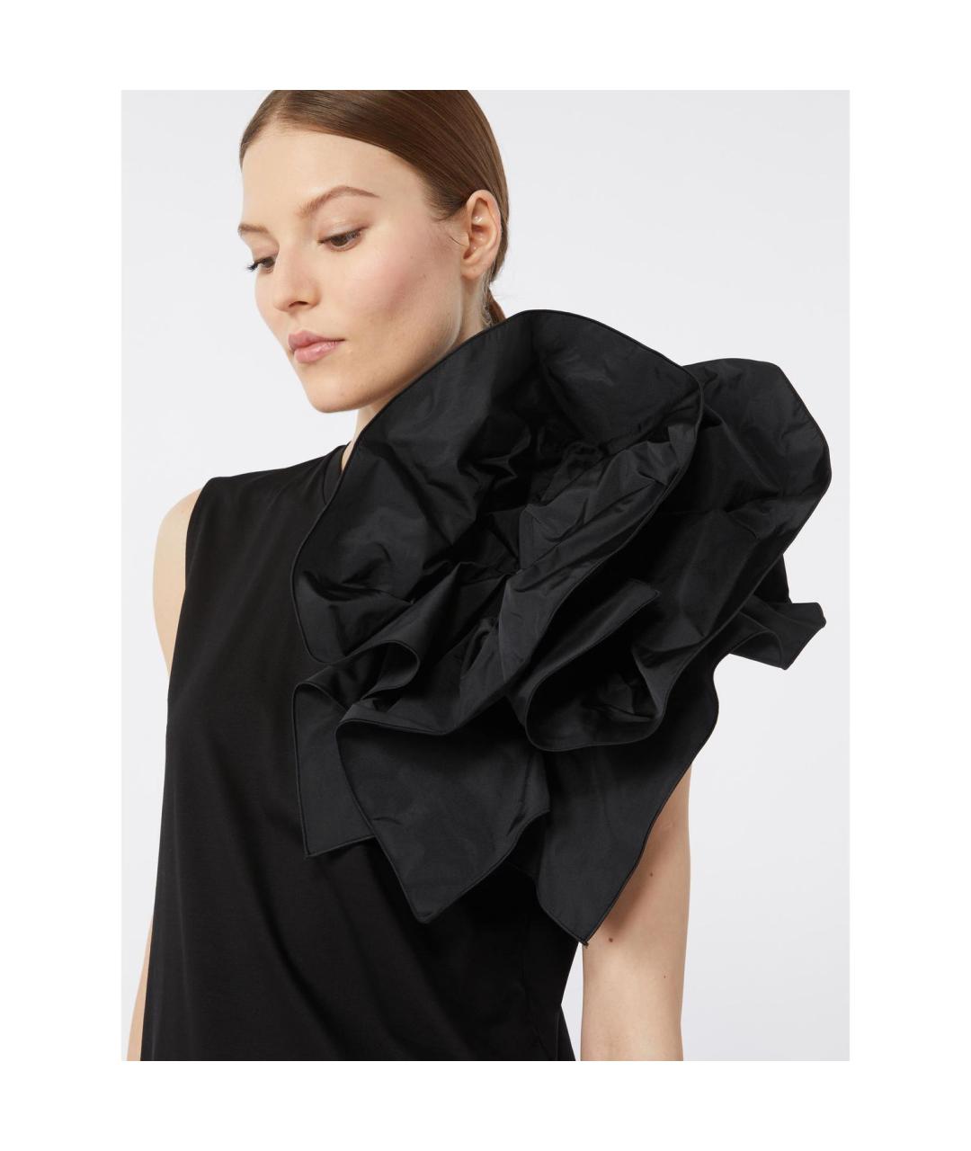 MAX MARA STUDIO Черная хлопковая майка, фото 3