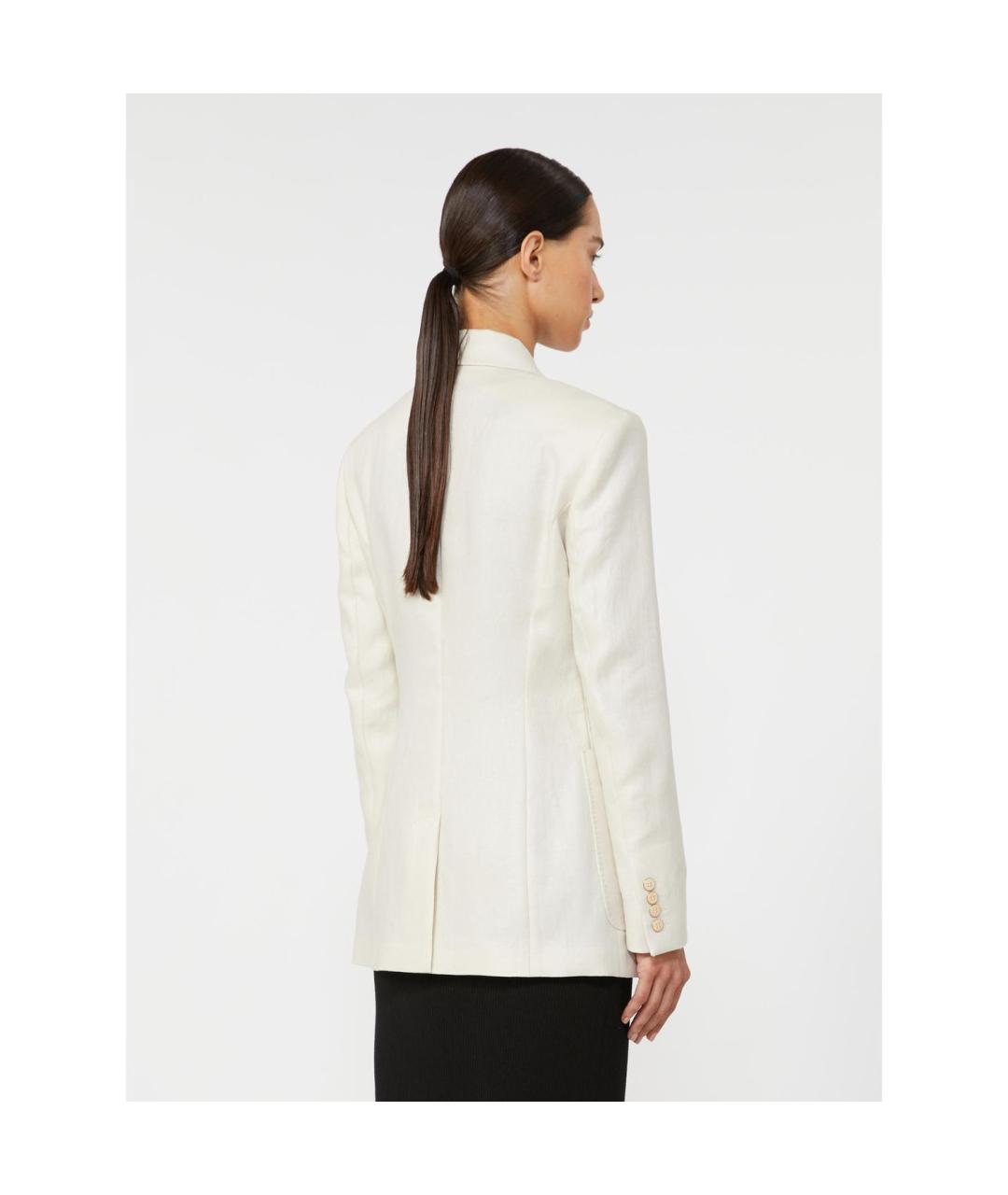 MAX MARA Бежевый льняной жакет/пиджак, фото 2