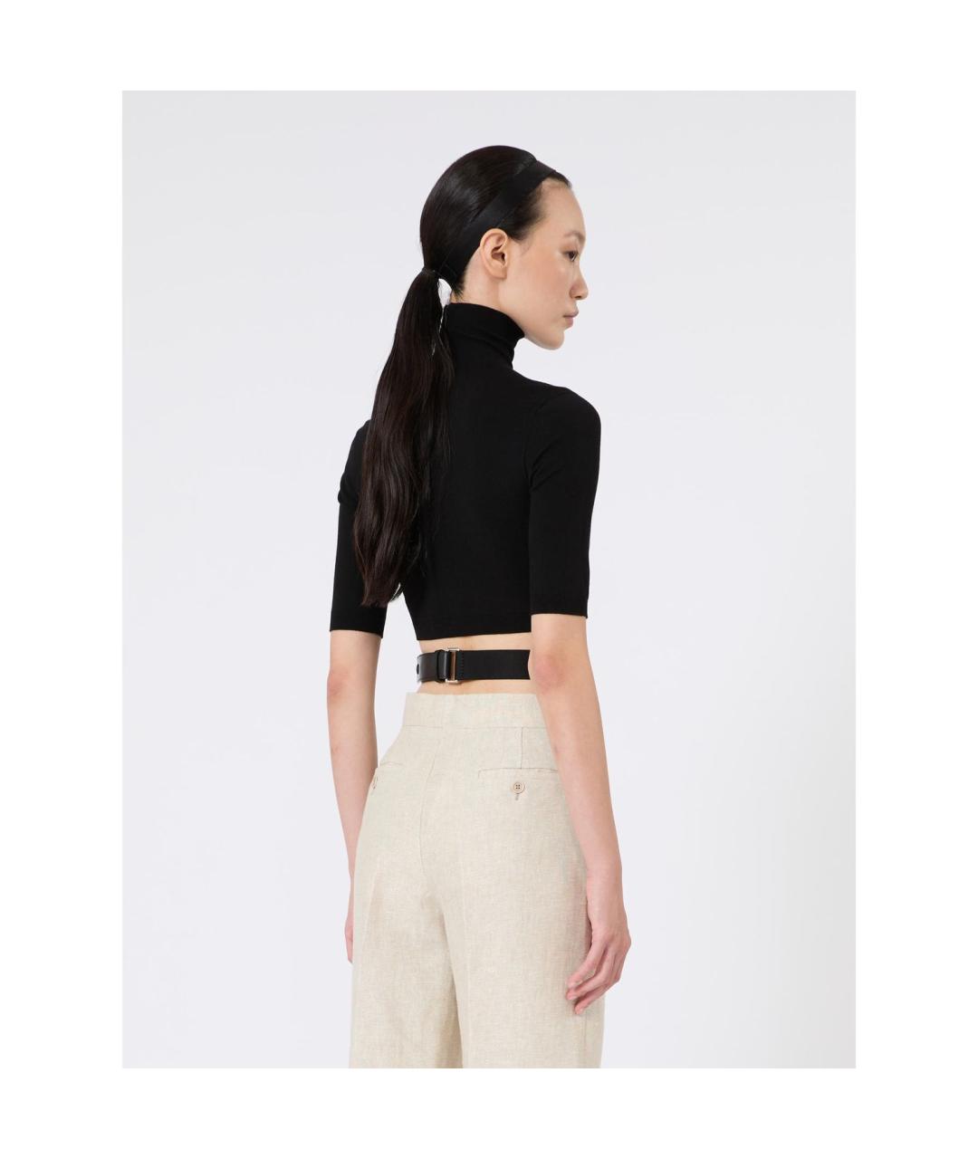 MAX MARA Черный вискозный джемпер / свитер, фото 2