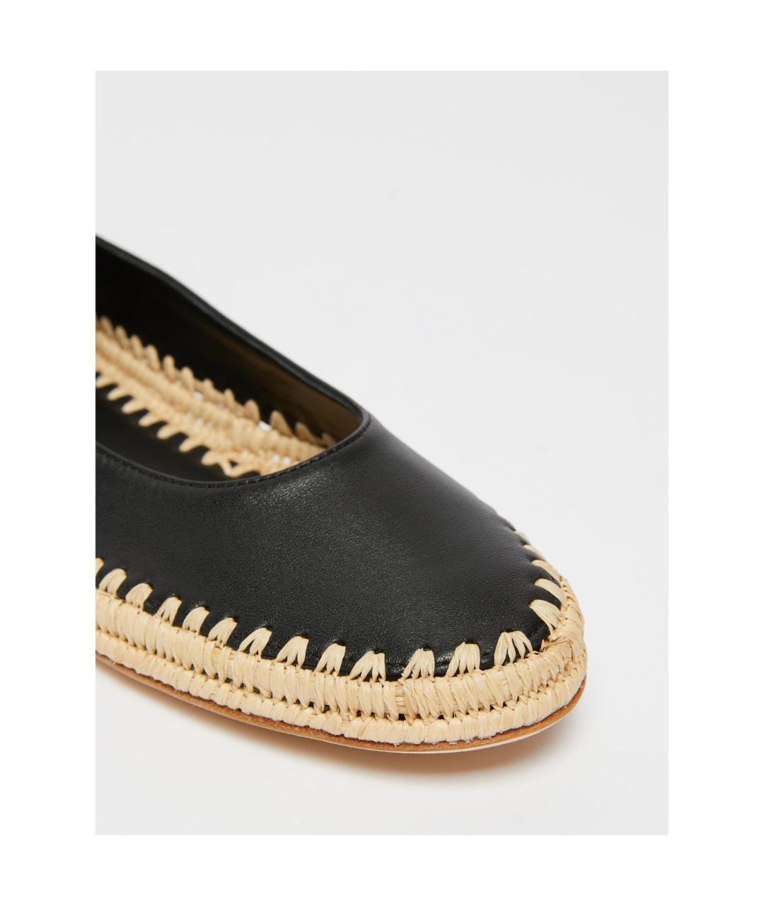 MAX MARA Черные кожаные эспадрильи, фото 3