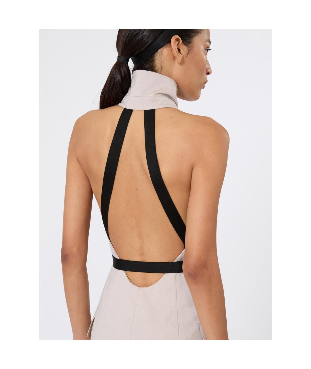 MAX MARA Бежевое хлопковое повседневное платье, фото 5