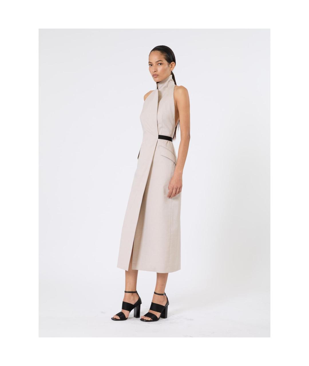 MAX MARA Бежевое хлопковое повседневное платье, фото 2