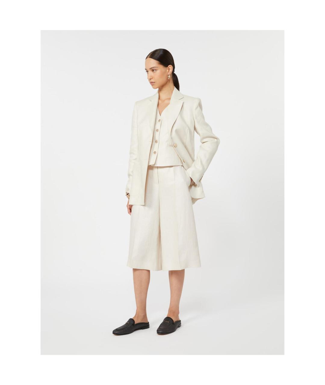 MAX MARA Бежевый льняной жилет, фото 4