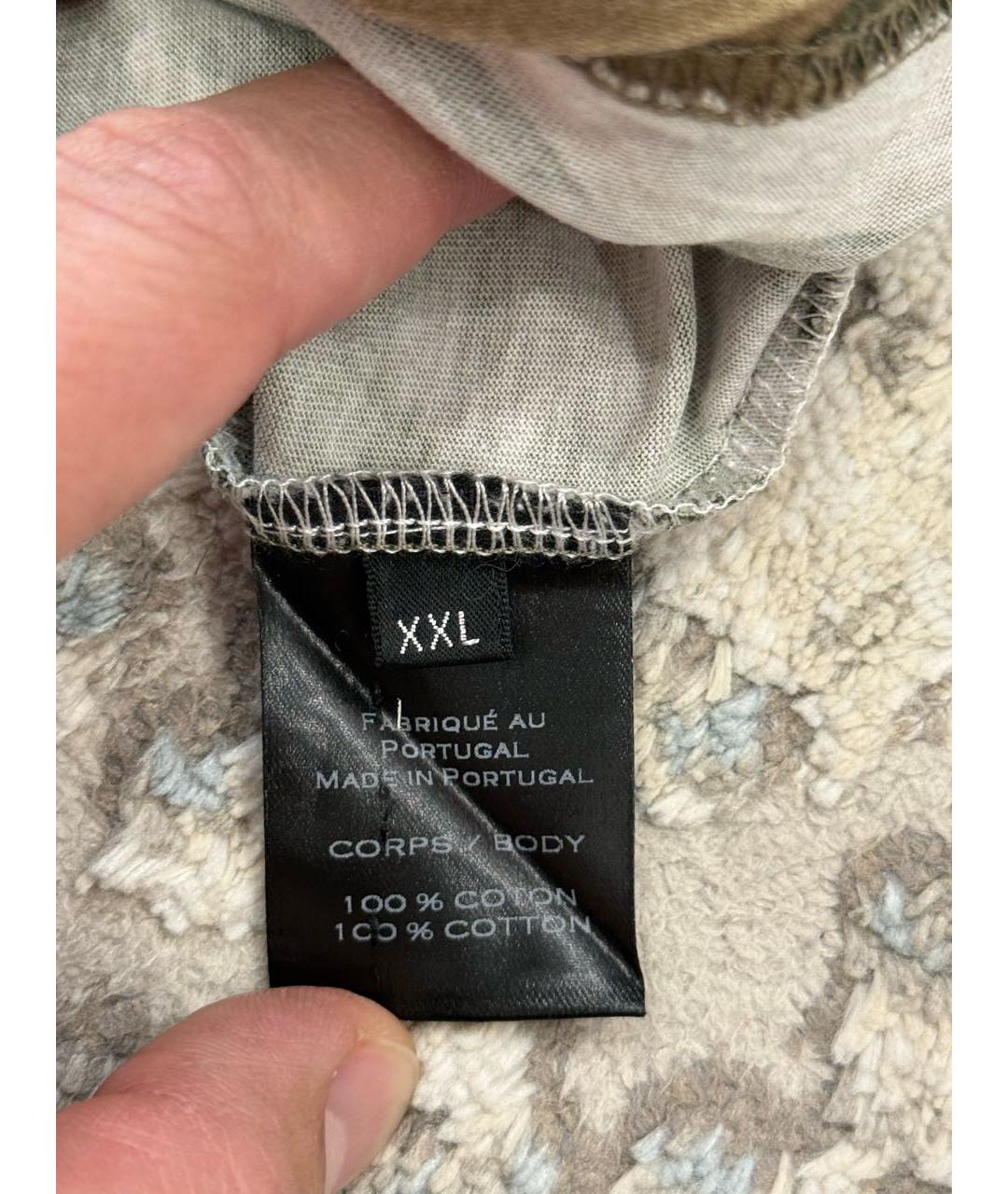 BALMAIN Хаки хлопковая футболка, фото 4