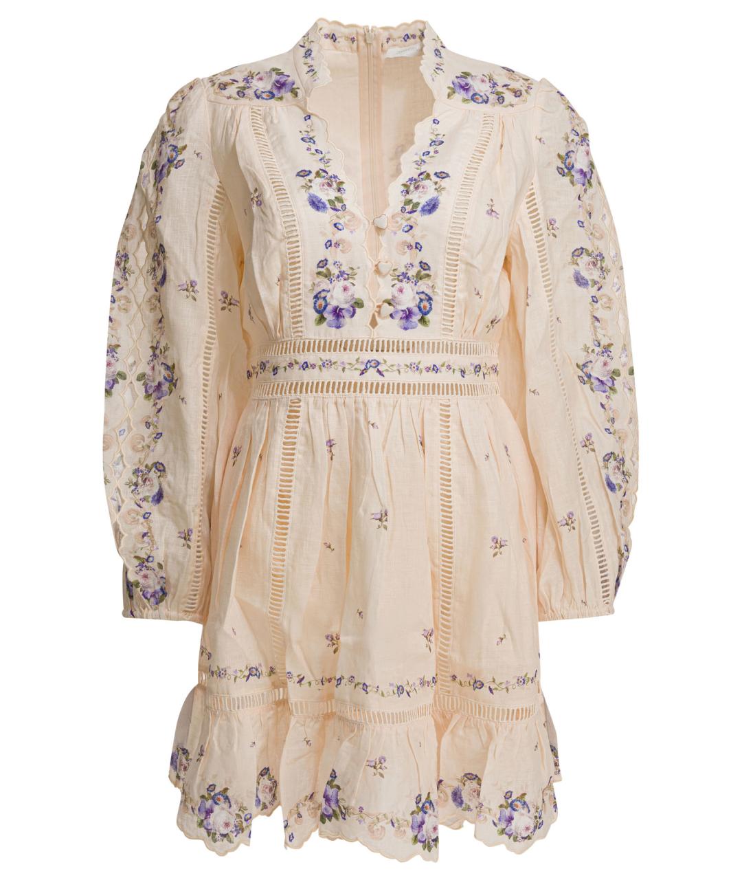 ZIMMERMANN Мульти льняное повседневное платье, фото 1
